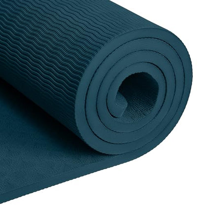Retrospec Zuma 1/2" Yoga Mat Non Slip Exercise Mat For Pilates, Workout | 72x24x1/2", Gym Mat, Yoga Mat Strap, TPE Yoga Mat, Eco Friendly, Elastic Memory Foam, Moisture Resistant, BPA, Latex Free - color: Ocean Blue
