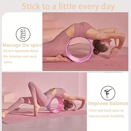 Yoga Wheel for Back Pain Relief, Back Roller Wheel with Extra Cushion, Wider & Thickest Foam, Stretches and Strengthens Core Muscles