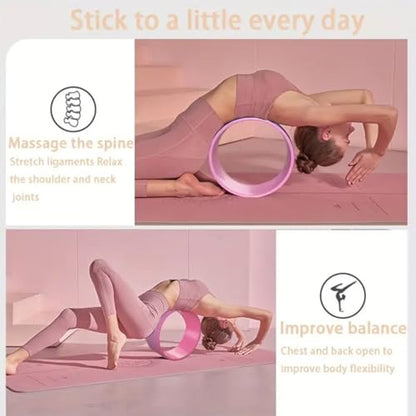 Yoga Wheel for Back Pain Relief, Back Roller Wheel with Extra Cushion, Wider & Thickest Foam, Stretches and Strengthens Core Muscles