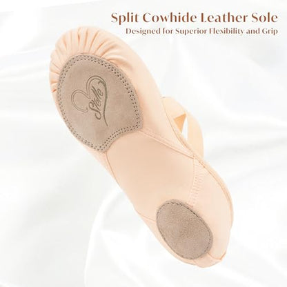 Stelle Ballet Shoes Women Highly Stretch Canvas Dance Slippers Ballet Flats | Ballet shoes for women, Split suede outsole, Non-Slip, Breathable cotton lining, Elastic cross straps, Yoga, Ballet training - color: Ballet Pink, size: 4