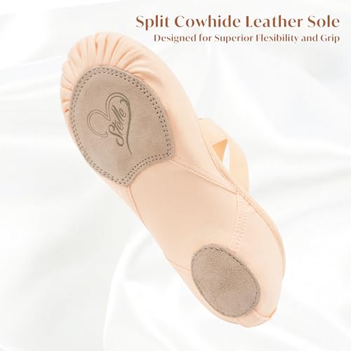 Stelle Ballet Shoes Women Highly Stretch Canvas Dance Slippers Ballet Flats | Ballet shoes for women, Split suede outsole, Non-Slip, Breathable cotton lining, Elastic cross straps, Yoga, Ballet training - color: Ballet Pink, size: 3