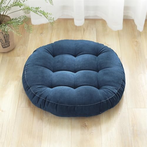 SK Studio Meditation Floor Pillow Large Round Seat Cushion for Adults - color: Navy Blue, size: 22"W x 22"L (Pack of 1)