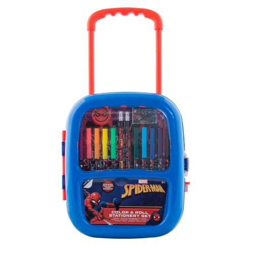 Marvel Spiderman Color and Roll Activity Set with Carrying Case, Stickers, & Art Supplies - style: Spiderman