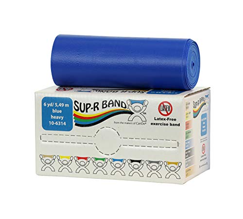 CanDo Sup-R Band Latex Free Exercise Band, 6 Yard Roll, Blue, Level 4, Heavy Resistance - color: Blue: Heavy, size: 6 yd