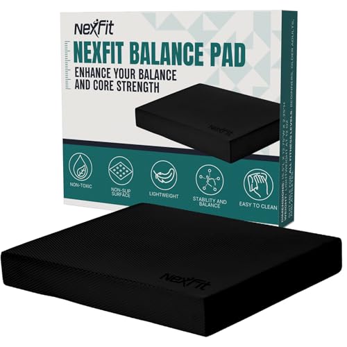 High-Density Balance Pad - Durable TPE Foam Balance Pad Physical Therapy, Foam Exercise Pad with Non-Slip Surface, Lightweight for Home & Gym Workouts, Core Strength & Balance Enhancement - color: Black, size: Xlarge (19.7 " x 15.7")