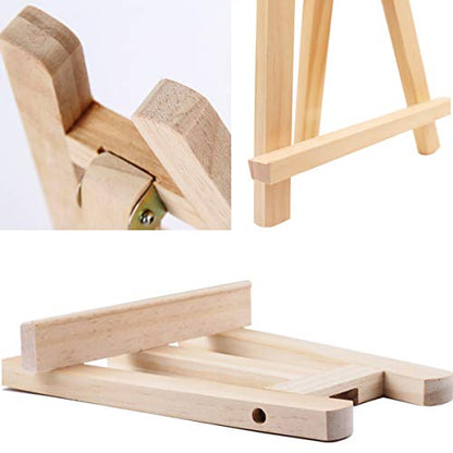 Small Tabletop Display Stand 8 inch Wooden Table Top A-Frame Artist Easel Canvas Photo Picture Sign Holder Stand