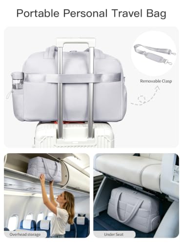 Gitus Travel Duffle Bag for Women Puffer Weekender Bags Carry on Gym Bag - color: Lightgrey