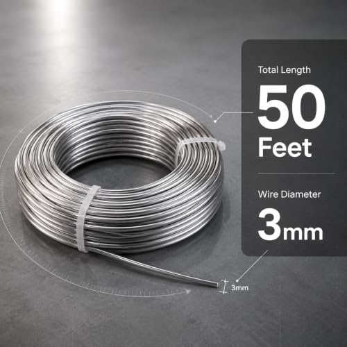 9 Gauge(3mm) Aluminum Craft Wire 50 Feet Flexible Metal Artistic Floral Jewelry Sculpting Wire for Bonsai Trees Floral Armature DIY Jewelry Craft Making - size: 3mm