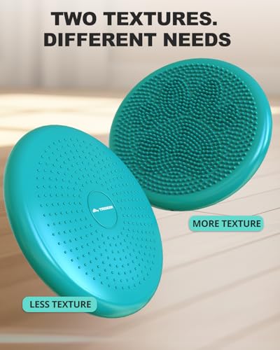 Trideer Wobble Cushion Core Balance Disc, Flexible Seating for Classroom Elementary, Wiggle Seat for Sensory Kids, Balance Pad with Inflation Pump - color: 34CM Turquoise