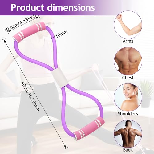 Resistance Exercise Bands Unisex Arms Chest Expander, Yoga Gym Fitness Pulling Word Elastic Muscle Training - color: Purple, size: F