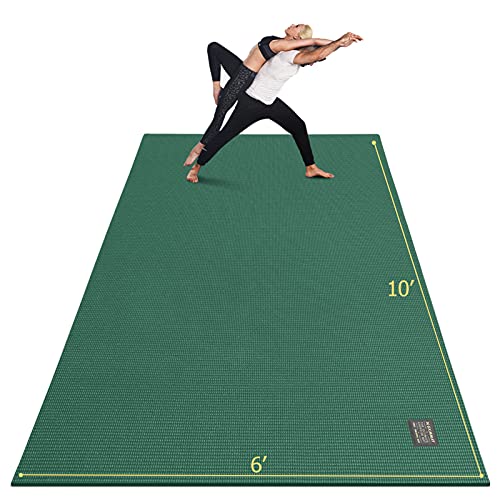 GXMMAT Large Yoga Mat 12'x6'/10'x6'/6'x8'(7mm) - color: Green Jasper, size: 6*10 FT