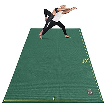 GXMMAT Large Yoga Mat 12'x6'/10'x6'/6'x8'(7mm) - color: Green Jasper, size: 6*10 FT