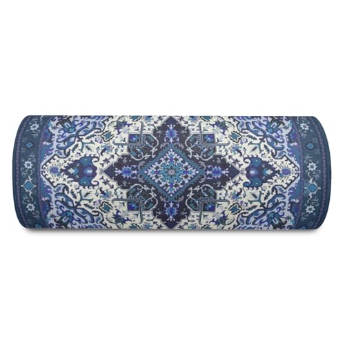 Knee Pillow for Back Sleeping – Half Moon Bolster Pillow for Under Knee While Sleeping Support, Leg & Back Pain Relief (21.5x9x5 Inches) - color: Blue