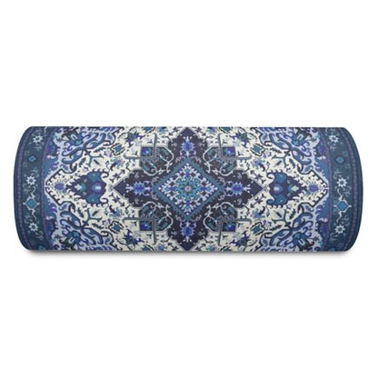 Knee Pillow for Back Sleeping – Half Moon Bolster Pillow for Under Knee While Sleeping Support, Leg & Back Pain Relief (21.5x9x5 Inches) - color: Blue
