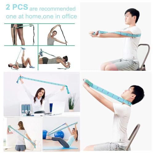 Yoga Strap 8 Loop, Adjustable Stretching Strap For Yoga Ballet Gymnastics, Multi Loop Yoga Belt - color: Light blue little person style