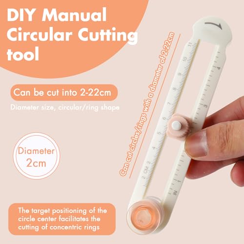 HAUSTGO Circle Cutter for Crafts, Cuts 1” - 4” (2-11cm) Perfect Circles for Scrapbooking, DIY Cards & Home Decor, Fits Paper, Cardstock & Foam, Comes with 2 Replacement Blades - color: Pink