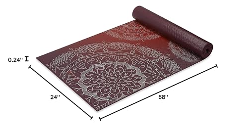 Gaiam Premium Yoga Mat, 6mm Thick Print Mat - color: Metallic Sunset