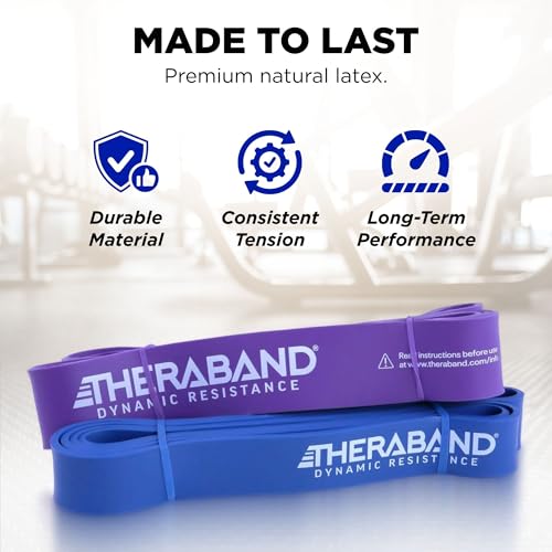 THERABAND Resistance Band, Exercise, Workout, Physical Therapy, Multi | Elastic resistance band for exercise, strength training, stretching and physical therapy - size: 2 Pack Heavy (35-50 lbs)