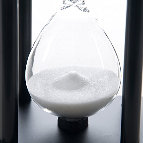 60 Minutes Hourglass, Wood Sand Timer, White | 4 x 4 x 8 inch Sand Clock - color: White, size: 60 min