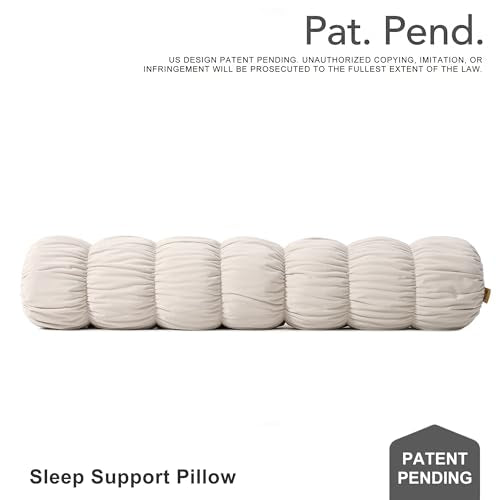 Pat. Pend. Full Body Pillow for Adults, 59 Inch, Misty White | Long body pillow for side sleepers with a removable, washable soft velvet cover; long bolster design for bed and leg support. - color: Misty White, size: 59" x 7.87"