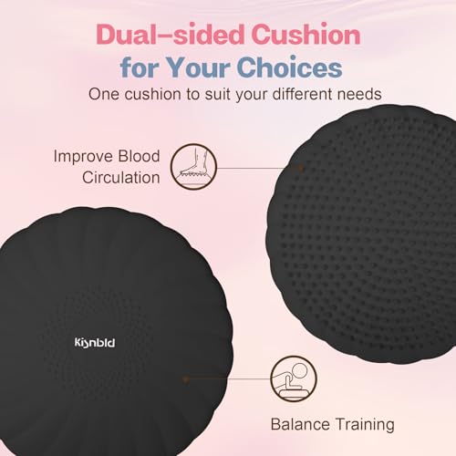kisnbld Wobble Cushion, Balance Disc with Pump, Core & Posture Training - color: 1Black