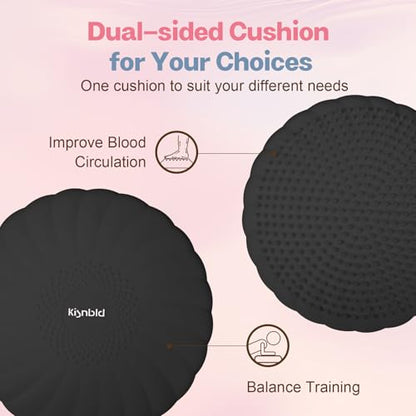 kisnbld Wobble Cushion, Balance Disc with Pump, Core & Posture Training - color: 1Black