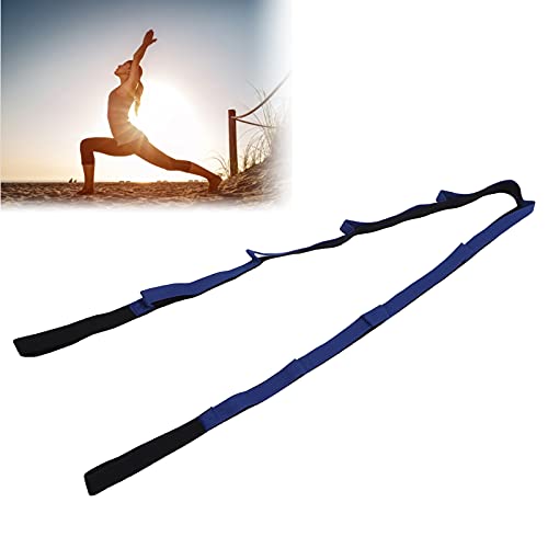 Stretch Strap Yoga Stretching Band MultiLoop Fitness Equipment for Yoga Pilates Muscle Stretching Physical Workouts Durable Tight Weaving Technology Unbreakable Design for Men - color: Daisy Rope Blue (Simplified Version)