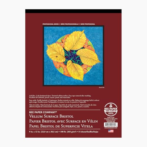 Bee Paper - 11"x 14" Vellum Bristol Paper Pad, 15 Sheets - size: 11-inch x 14-inch, 15 Sheet Tape Bound Pad