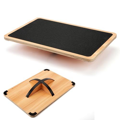 StrongTek Wooden Balance Board, Basic Rocker or Advanced 360° Wobble | Beginner-to-Advanced Options, Non-Slip Surface, Ankle Rehab, Physical Therapy, Core Stability and Balance Training - color: Extra Large-Advanced-360° Rotation