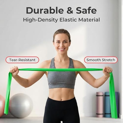 1.5M Resistance Band Elastic Stretch Band for Yoga Pilates and Strength Training - color: green