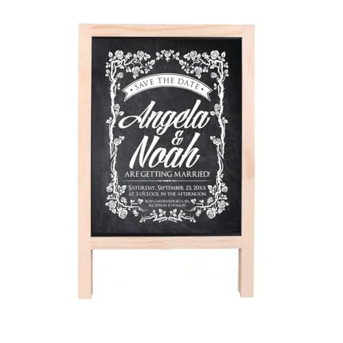 Small Wooden Tabletop Chalkboard Easel Signs with Stand, Folding A Frame Double-Sided Chalkboard Easel Sidewalk Board, Mini Food Signs Menu Board Message Display Board, Black(7.5" x 11.8")