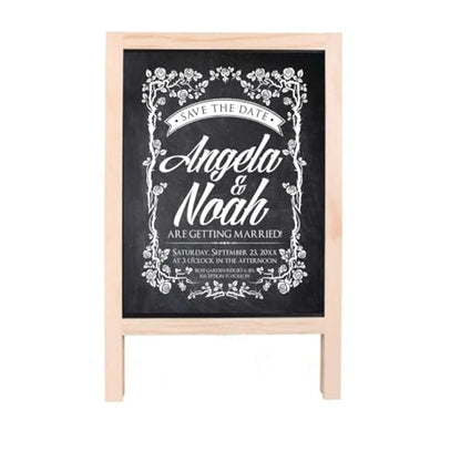 Small Wooden Tabletop Chalkboard Easel Signs with Stand, Folding A Frame Double-Sided Chalkboard Easel Sidewalk Board, Mini Food Signs Menu Board Message Display Board, Black(7.5" x 11.8")