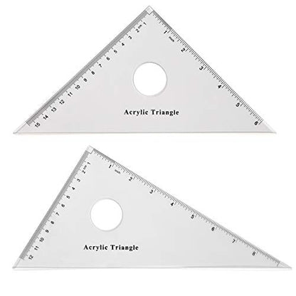 Coopay Large Triangle Ruler Set Square, 30/60 and 45/90 Degrees, Circular Hollow - size: Circular Hollow