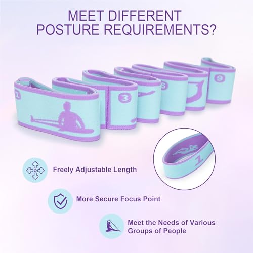 Yoga Stretching Strap for Dance Pilates Gymnastics, Elastic Flexible Training Tool for Women Men