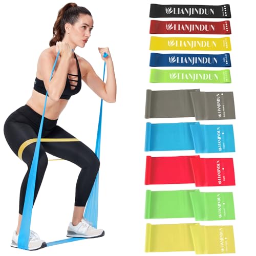 10-Piece Latex-Free Resistance Bands Set with Long and Loop Bands