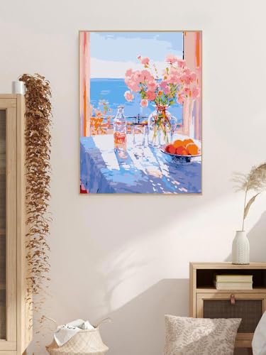 ZRIZQ Paint by Numbers Kit for Adults Beginner,Flowers Landscape,16x20 | Full set with wooden brushes,rolled canvas,rich paints.Calming activity.Beginner friendly.Just open and paint. - color: 16"X20"Rolled Canvas(Frameless)-Flowers 15