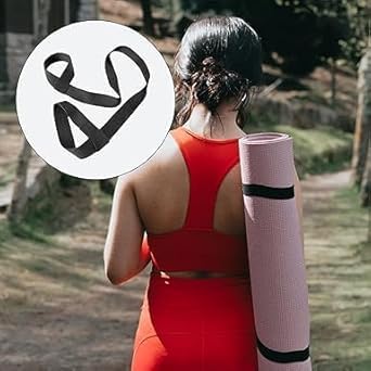 Yoga Mat Carrier with Adjustable Non-Slip Strap, Nylon Fitness Mat Holder Doubles as Resistance Band for Pilates, Stretching and Gym Exercises