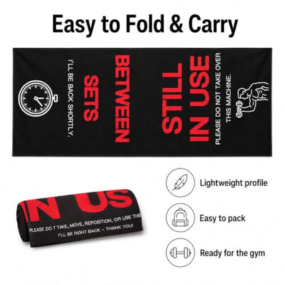 2 Pack High Visibility Warning Towel 37.8×14.96 Inch Microfiber Quick Dry Sweat Absorbent for Fitness Equipment Reserve