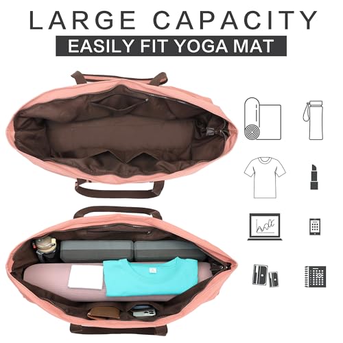 Large Yoga Mat Tote Sports Gym Pilates Carrier Shoe Bag for Women - color: Pink