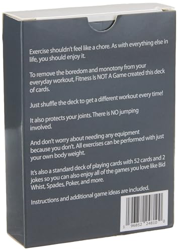 Low-Impact Exercise Playing Cards | 52-Card Deck | Bodyweight | All Fitness Levels | Strength Training and Cardio | at-Home Workout | Family Game Night | Fun