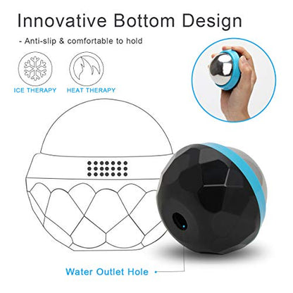 Coolrunner Cold Massage Roller Ball, Cryosphere Cold Massage Ball- Heat Therapy & Cold Therapy Relief with Cold Gel Core- Helps with Muscles Recovery and Inflammation for Shoulders, Neck (Black Blue) | Heat Therapy & Cold Therapy Relief, Helps with Muscle