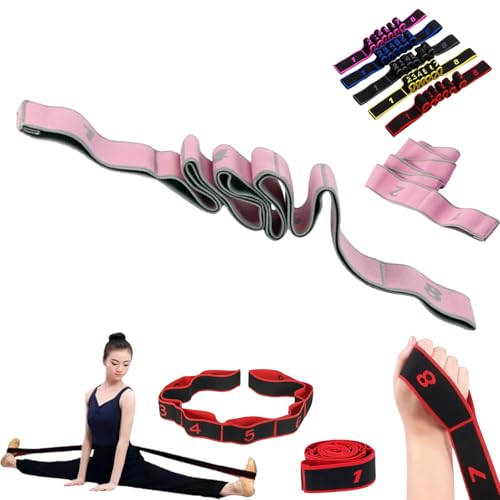 Fitness Resistance Band for Stretching and Yoga,Number Resistance Band,Fitness Resistance Bands with Numbers,Fitness Resistance Bands Numbered,Divided Into Different Tiers/Levels. - color: Pink