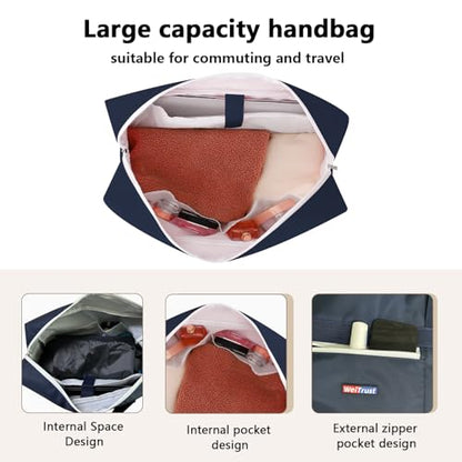 Gym Bag for Women Men, Water-Resistant Duffle Bag for Travel Sports, Lightweight Carry On Bag with Handles and Detachable Shoulder Strap (Blue) - color: Blue