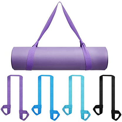 Deekin 4 Pcs Yoga Mat Straps for Carrying Yoga Mat Holder Adjustable Thick Carrier Exercise Sling Cotton Workout Stretching Band for Carrying Large Mats Roller Skate