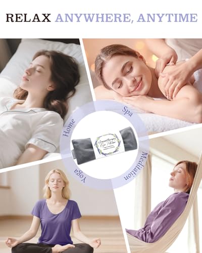 Hihealer Lavender Eye Pillow for Relaxation, Yoga, Sleep, Weighted Eye Mask - color: Grey