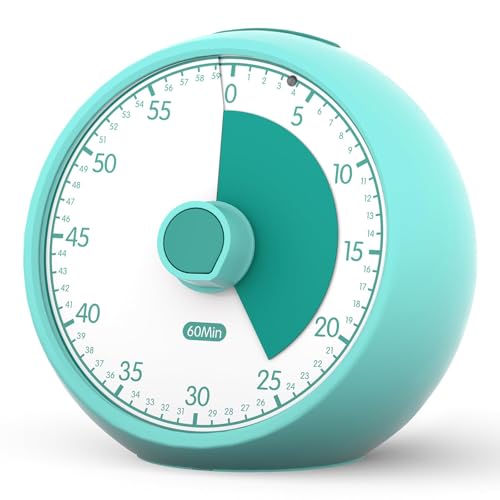 Visual Timer for Kids 60-Minute Countdown Timer with Optional Alarm, Focus Tool for ADHD & Autism, Time Management for Homework, Chores, Office, Kitchen, Teaching & Study Routines (Green) - color: Green