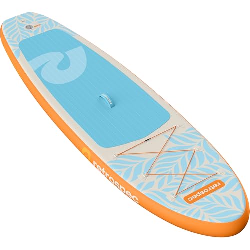 Retrospec Weekender Inflatable Stand Up Paddle Board Includes Paddle, Pump, and Accessories 10’6” Lightweight iSUP, Puncture Resistant Inflatable Paddle Board for Adults - color: Creamsicle 1