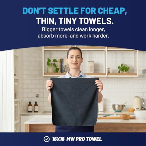 Microfiber Wholesale Cleaning Cloths (48 Pack) | Size 12" x 12"| All Purpose Microfiber Towels - Clean, Dust, Polish, Scrub, Absorbent (Black) - color: Black, size: 48 Count (Pack of 1)