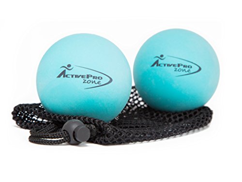 Therapy Massage Ball - Instant Muscle Pain Relief. Proven Effective for Myofascial Release, Deep Tissue Pressure, Yoga & Trigger Point Treatments. Set - 2 Extra Firm Balls W/Mesh Bag. - color: 2 Balls - Size 2.75in - Turquoise