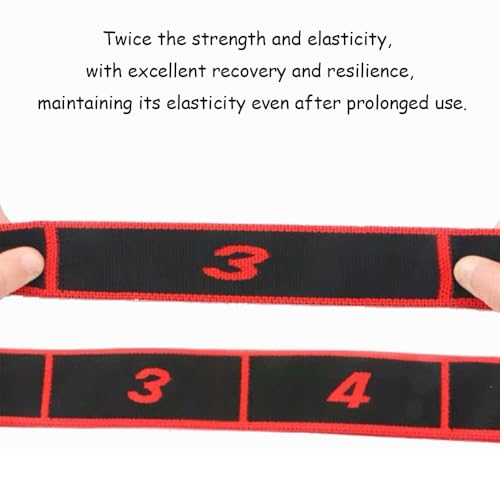 Fitness Resistance Band for Stretching and Yoga,Number Resistance Band,Fitness Resistance Bands with Numbers,Fitness Resistance Bands Numbered,Divided Into Different Tiers/Levels. - color: Red